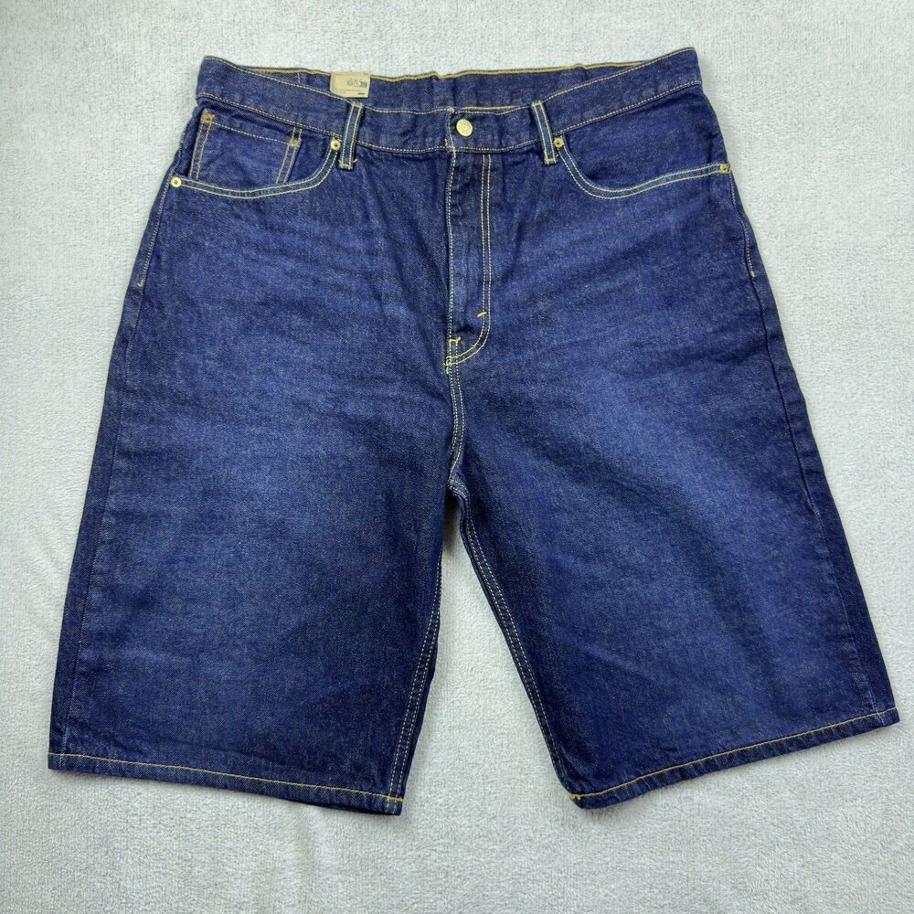 Levi's 569 Loose Straight Denim Shorts Mens W38 Dark Wash Jeans Jorts Streetwear